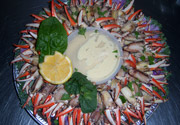 Fresh jumbo blue claw crab fingers with our lite mustard dipping sauce